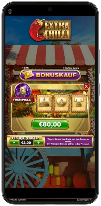 Extra Chilli Buy Bonus Funktion im Slot