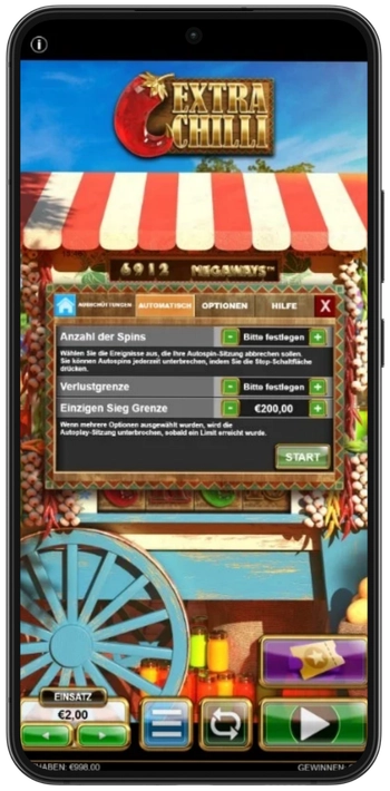 Extra Chilli Slot Einstellungen und Einsatzoptionen